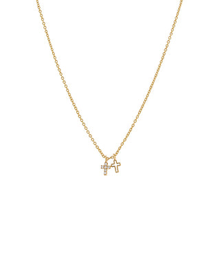 Dainty Double Cross Necklace