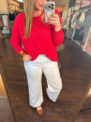 5687 TC Front Seam White Crop