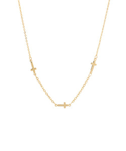 Sideways Cross Necklace