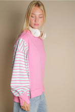 Load image into Gallery viewer, Bubblegum Slouchy Stripe Sweatshirt
