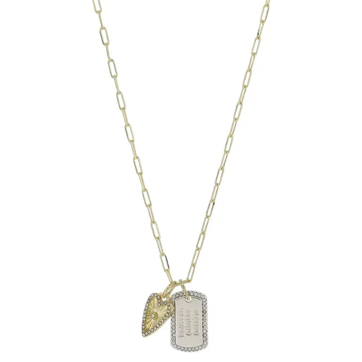 Heart Dog Tag Necklace