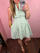 Load image into Gallery viewer, Spring Sage Stripe Mini Dress
