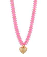 Load image into Gallery viewer, Pink Puffy Heart Necklace
