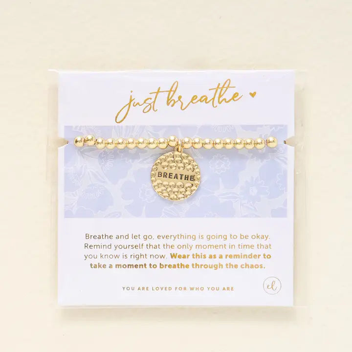 Sentiment Bracelet-Gold Breathe