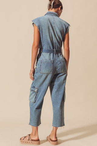 Cargo Cutie Denim Jumpsuit