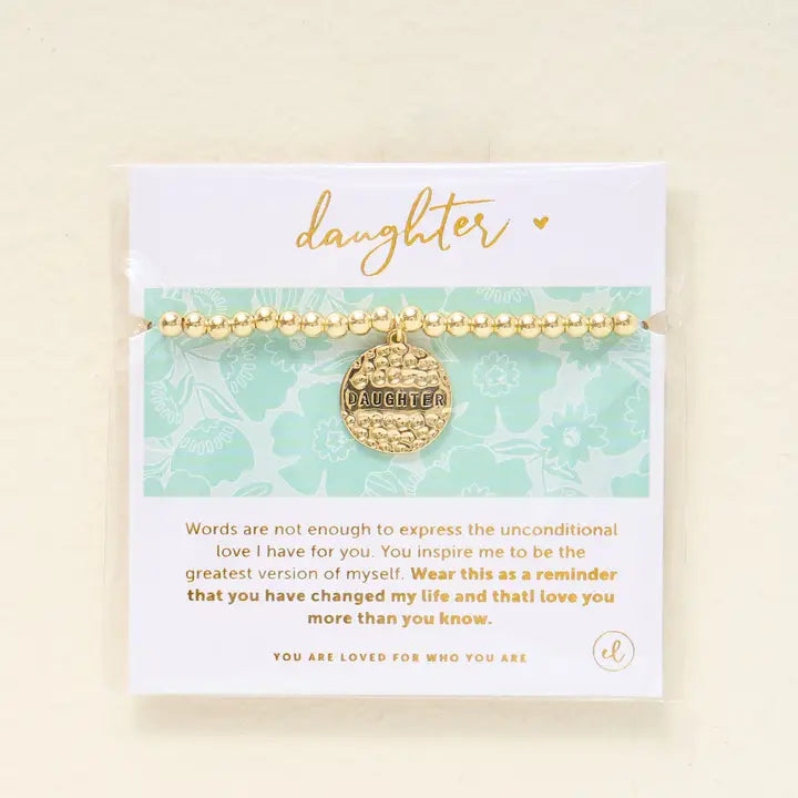 Sentiment Bracelet-Gold Daughter