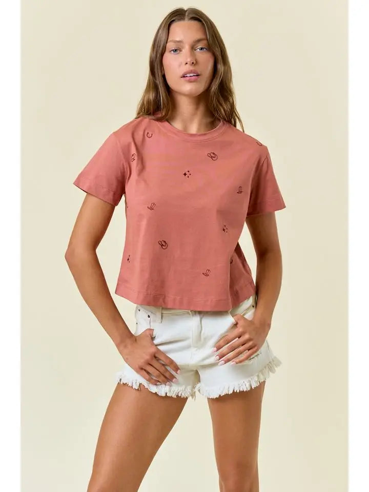 Cropped Cowgirl Tee