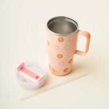 Load image into Gallery viewer, Mini On The Go Peach Daisy Tumbler
