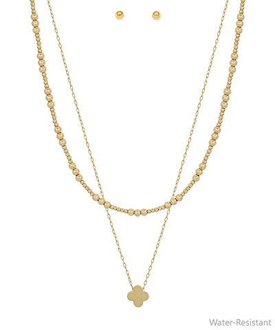 Layered Clover Choker Necklace