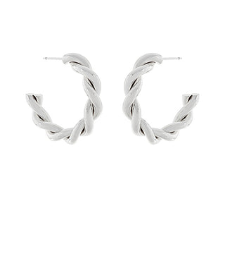 Twisted Dipped Hoop-Silver