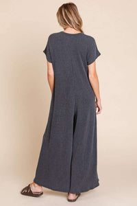 Bom Button Ribbed Jumpsuit