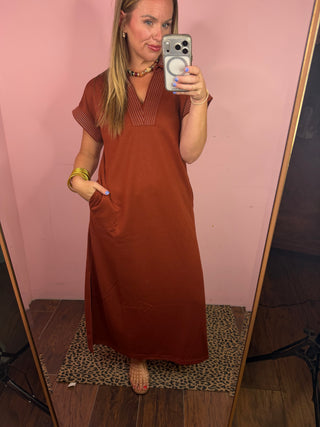 Stitched Scenery Midi Dress