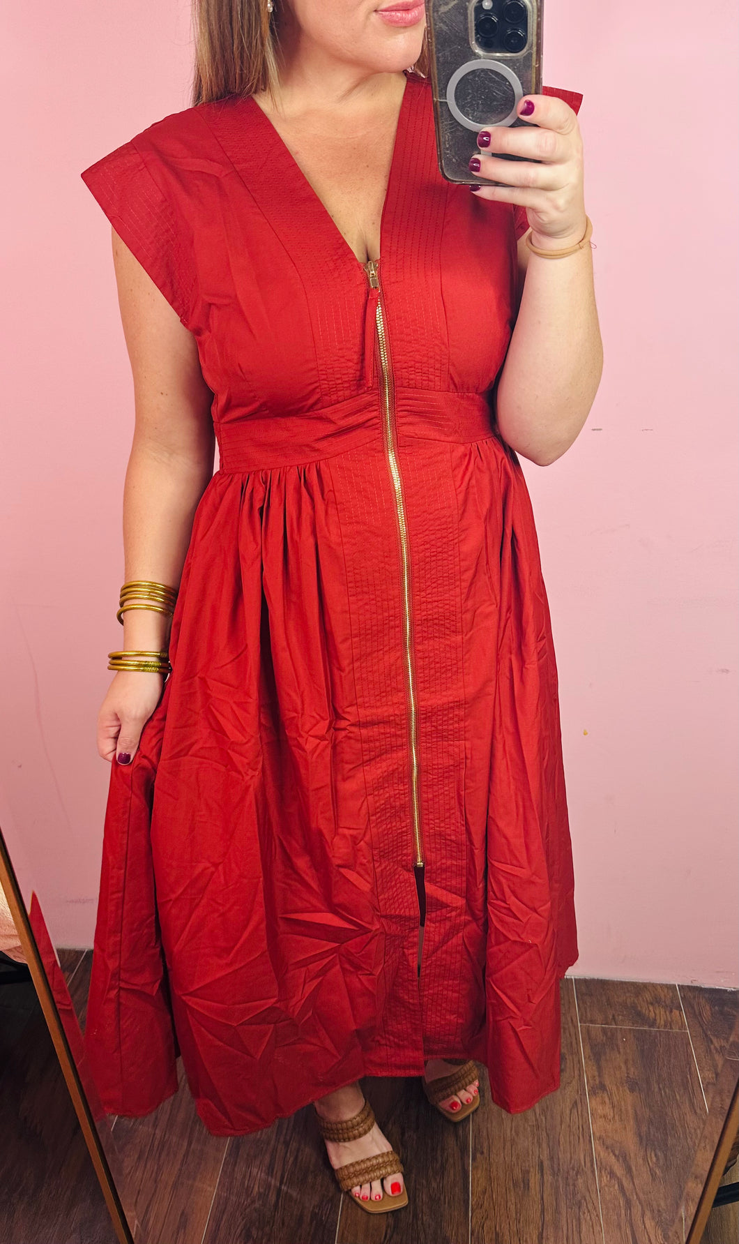 Brick Luxe Life Midi Dress
