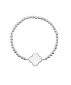 Dainty Silver Clover Bracelet