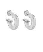 Edgy Tube Hoop-Silver