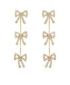 Pave Bow Drop Earring