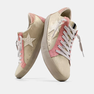 Paula Sneaker-Distressed Gold