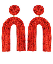 Load image into Gallery viewer, Beaded Arch Earring-Red
