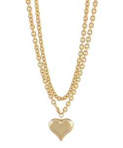 Layering Puff Heart Necklace