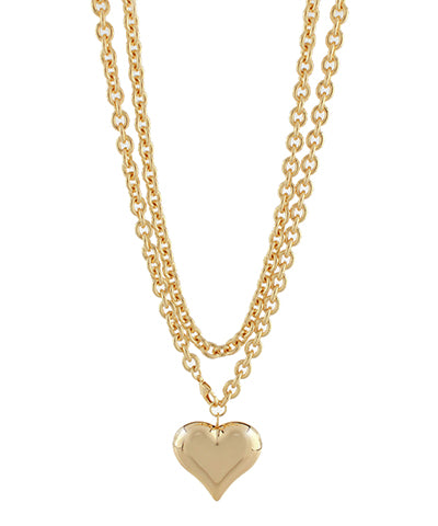 Layering Puff Heart Necklace