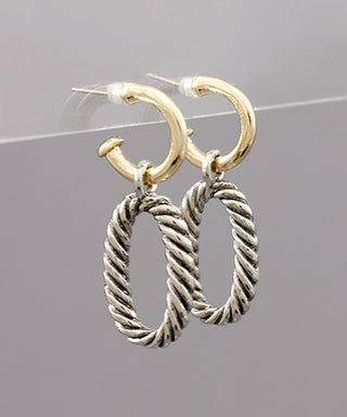 Two Tone Time Earring