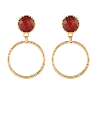 Fall Stone Drop Earring-Burg
