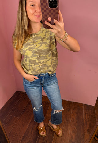 Cropped Camo Sweater