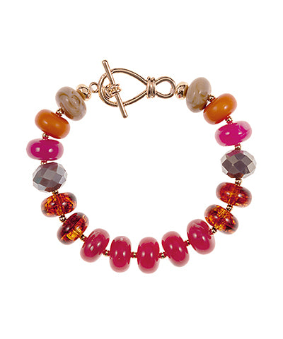 Rondelle Bracelet-Fush Multi