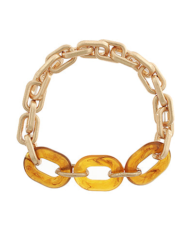 Amber Oval Link Bracelet