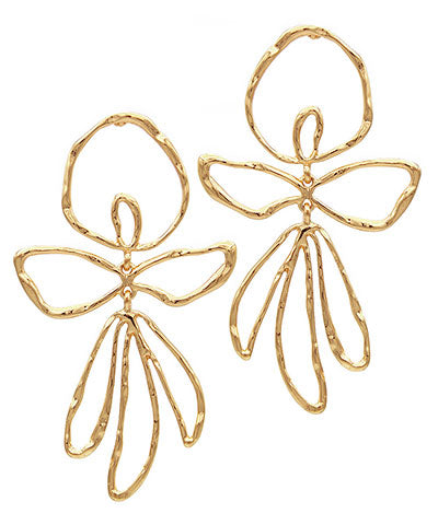 Messy Metal Flower Earring