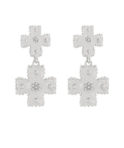 Textured Cross Dangle-Silver
