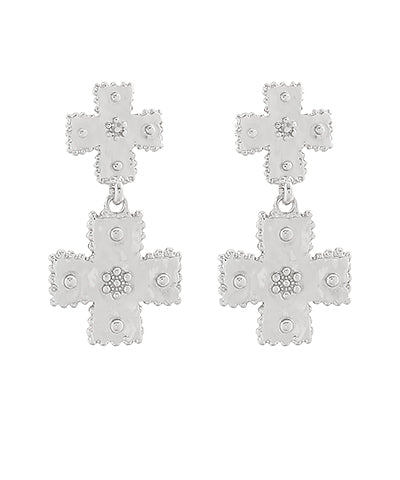 Textured Cross Dangle-Silver