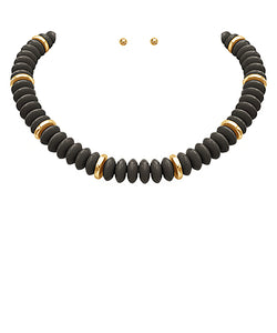 Black Rondelle Necklace