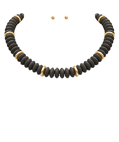 Black Rondelle Necklace