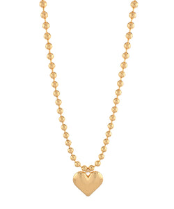 Gold Party Puff Heart Necklace