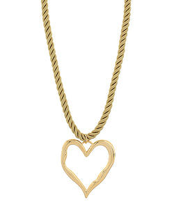Corded Outlined Heart Necklace