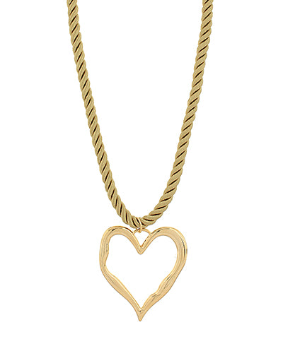 Corded Outlined Heart Necklace