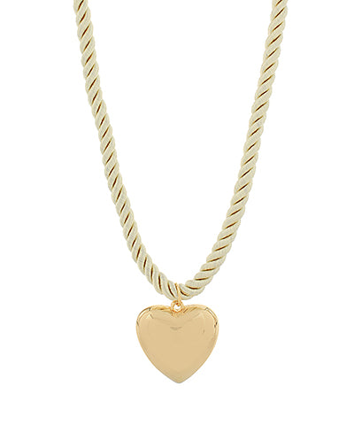 Corded Puffed Heart Necklace