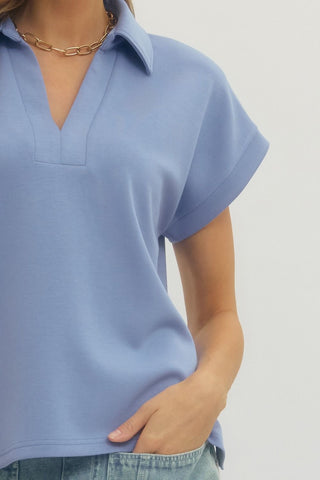 Casual Cool Girl Top-Chambray