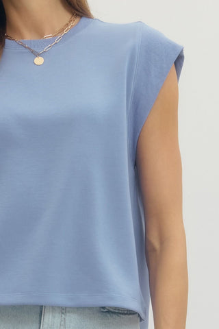 Classic Cap Sleeve Tee-Blue