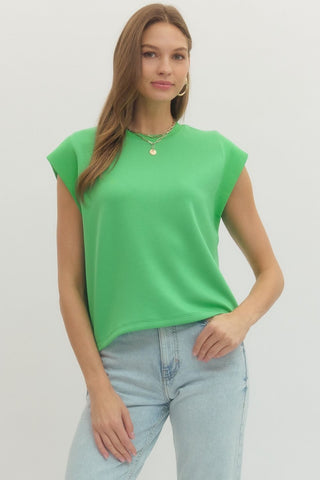 Classic Cap Sleeve Tee-Green