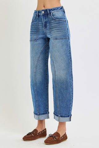 21634 Curved Seam Barrel Jean
