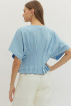 Load image into Gallery viewer, Polished Pleat Top-Blue
