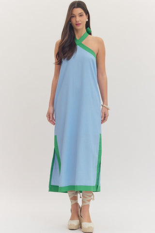 Contrast Cross Halter Midi