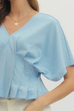 Load image into Gallery viewer, Polished Pleat Top-Blue
