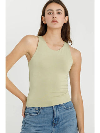 Soft Core High Neck Tank-Pistachio