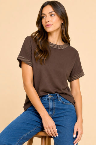 Trendy Trim Classic Tee-Brown