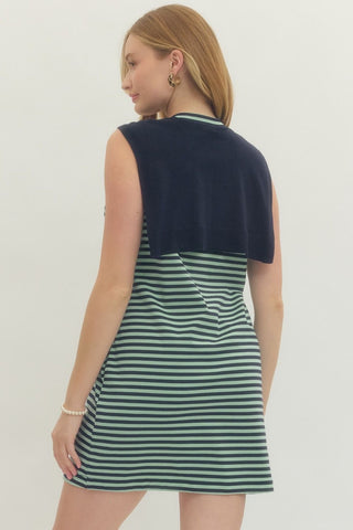 Classy Closet Staple Dress-Navy Stripe
