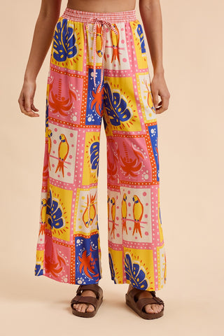 Tropical Print Pants