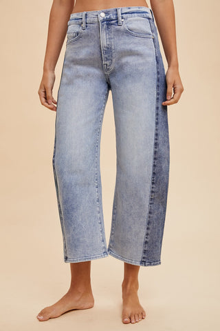 Two Tone Barrel Jean